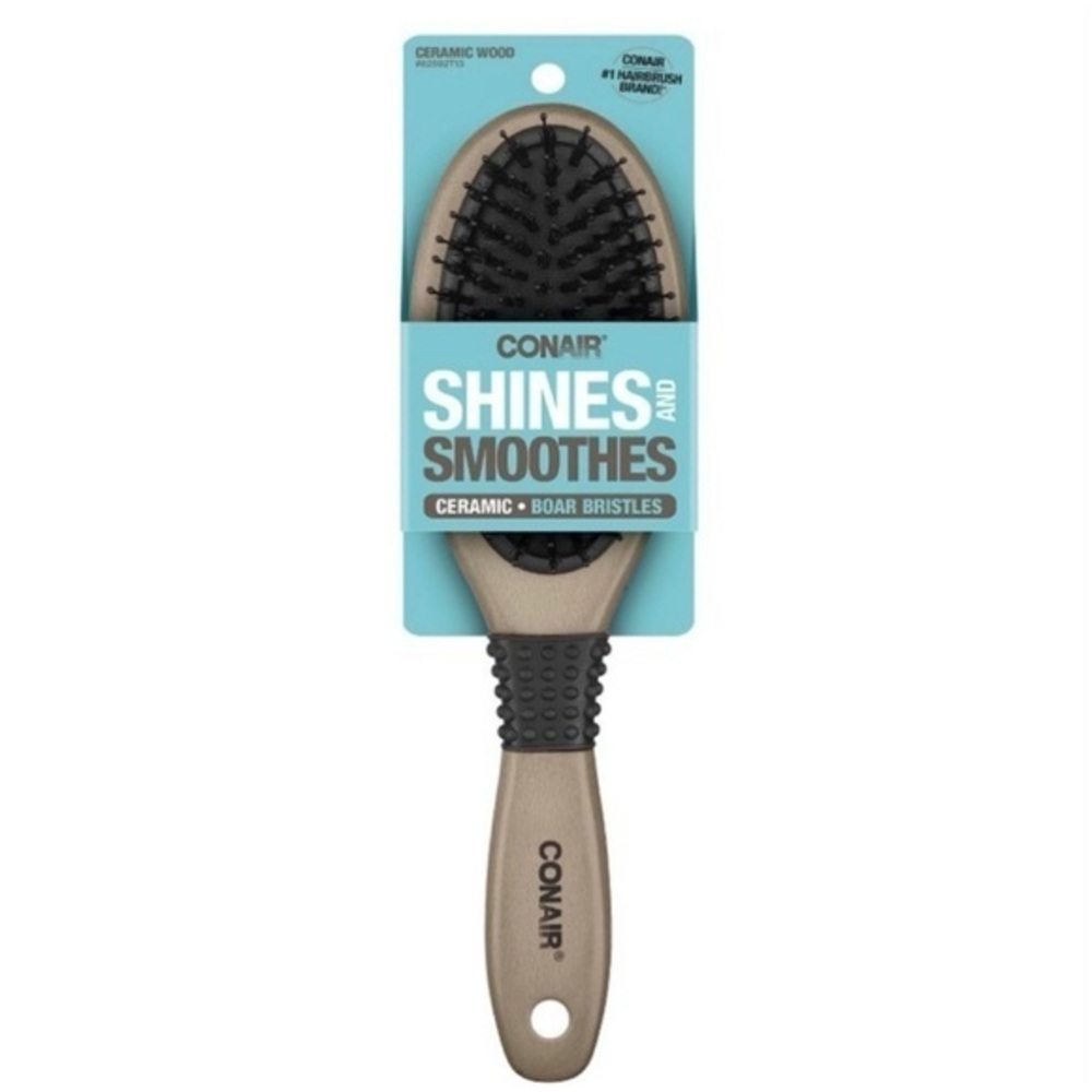 ❌SOLD❌ Conair Ceramic Wood Nylon & Boar Bristle Cushion Hair Brush - All Hair